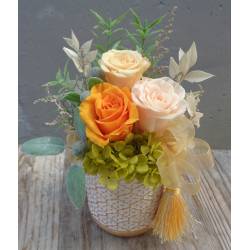 プリザ・和モダンオレンジ色